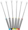 6Pcs Fondue Forks, Stainless Steel Hot Potfork with Heat-Resistant Handles for Cheese Chocolate Roast Meat