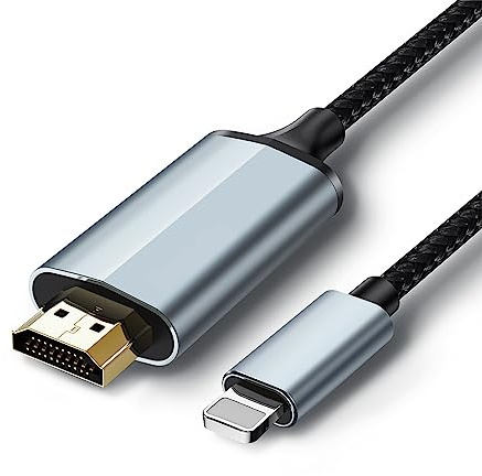 lulaven Adaptador Lightning a HDMI • Cable HDMI para iPhone a TV • Compatible con iPhone 14, 13, 12 y YouTube a salida de TV • 1080P HD• Sincronización de vídeo y sonido • 13.2 pies (no compatible con
