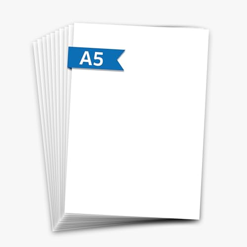 Primus Print Notizblöcke - A5 gepunktet, blanco, kariert - 80g Papier - Schreibblock, im Set erhältlich (10, blanco)