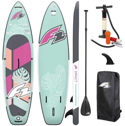 Campsup SUP F2 Impact 10'2 Woman Aufblasbares Stand Up Paddle Board | 311 x 80 x 15 cm | Surfboard für Einsteiger & Fortgeschrittene mit zubehör | Tragkraft bis 120 Kg