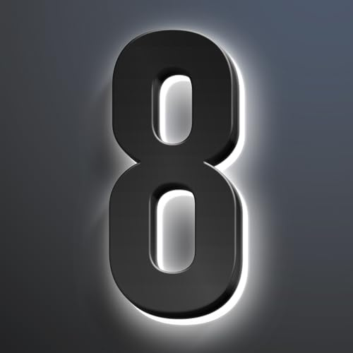 Números de Casa Iluminados Con LED Retroiluminados Para Exteriores, Números de Dirección de Casa Iluminados Modernos Para Exteriores, Números Casa Iluminados Acero Inoxidable A Prueba Agua