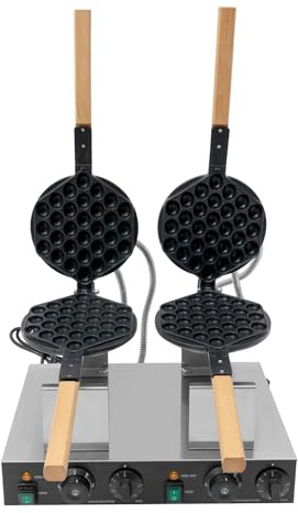 Doppelkopf Waben Eiwaffelmaschine, 2830W, Waffelautomat aus Edelstahl, 50 bis 300 °C, antihaftbeschichtet, Kommerzielle Doppel Eiwaffelmaschine