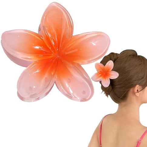 Pince à Cheveux Fleur Hawaienne Barrette Hibiscus et Tiaré pour Femmes