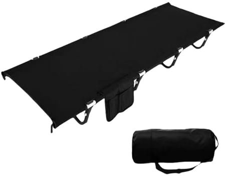 Campingbett, zusammenklappbare Campingbetten, tragbares Feldbett mit Aufbewahrungstasche für Erwachsene, kompaktes Campingbett für Zelte, leichtes Schlafbett mit Einer Tragkraft von 150 kg f