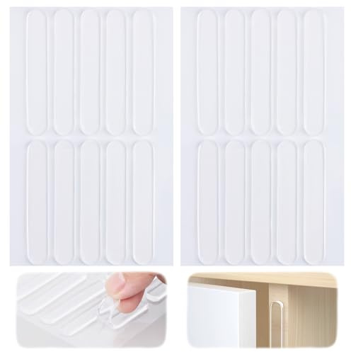 20 Pcs Silicone Door Silencers and Furniture Bumper Strips, Noise Dampening Pads for Kitchen Cabinets, Drawers, Cupboards, and Picture Frames – Prevent Slamming and Protect Surfaces