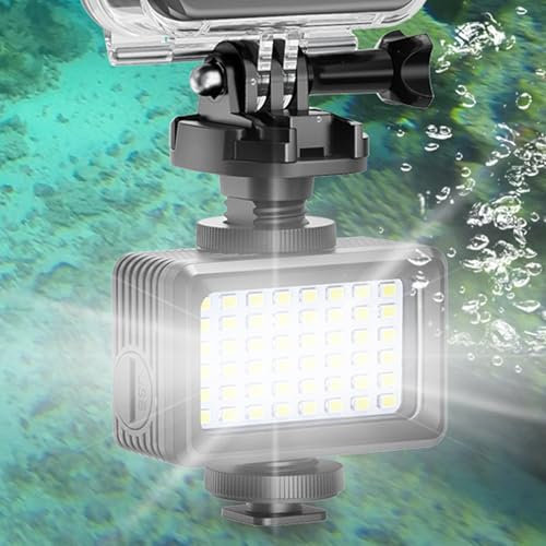 wasserdichte LED-Kameraleuchte, 2500–9000 K, 40 M RGB-Videoleuchte mit 3 Beleuchtungsmodi, 40 LED-Perlen, 130 Fuß wasserdichte Tiefe, für Live-Streaming, Fotografie