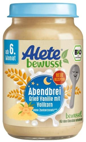 ALETE bewusst BIO Abendbrei Grieß Vanille mit Vollkorn (0.19 kg)