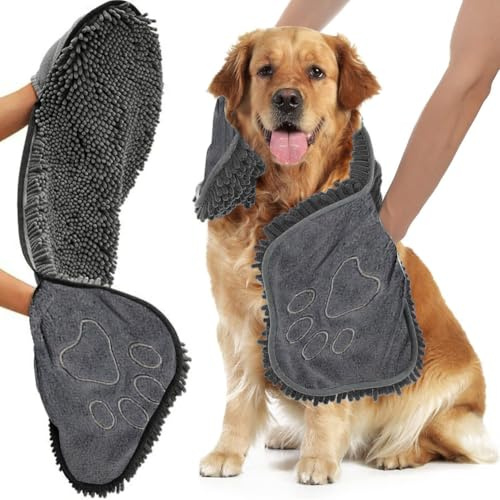 Parthan Microfibre Dog Towels - Quick Drying Super Absorbent Shammy Towel, 80x35cm
