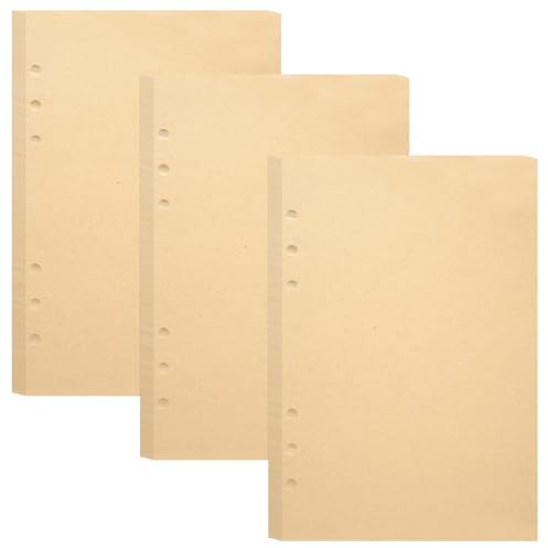 WhizNook 135 ark A5 påfyllningspapper kraftpapper, 6 hål för ringpappar, påfyllningsbara anteckningspapper, påfyllning av prickat papper, anteckningsbok, journal