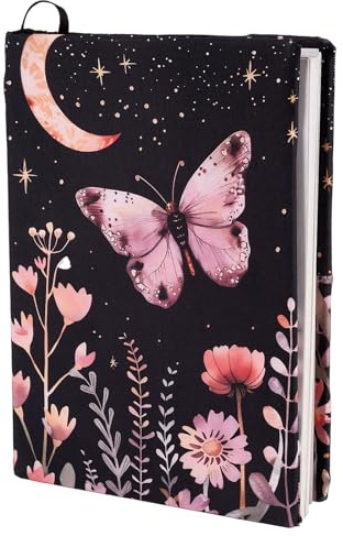NICENEEDED Star Flowers Stretchable Book Cover, Moon Style Book Sleeve, Stretchy Book Protector Elastic Book Wraps Washable Protective Book Case Suitable Fit Most Hardcover