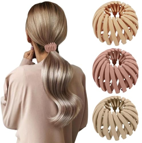 3 Pcs Pinze per Capelli Fermaglio Capelli donna Elegante, Clip per capelli a nido d’uccello, Francese Accessori, espandibile, accessori per capelli per donne