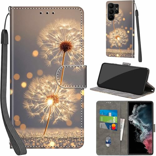 Handyhülle für Samsung Galaxy S23 Ultra Leder Wallet Tasche Türkis | 3 Kartenfächer & 1 Geldfach, Magnetverschluss, Ständerfunktion, robuste premium PU leder klapphülle für Samsung S23 Ultra
