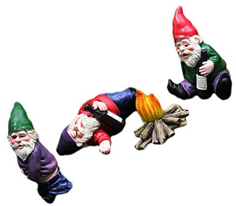 Cabilock Mini De Jardín para Decoración De Exteriores Juego De Figuras De Resina Enanas Adornos Artesanales De Dibujos Animados Diseño Único