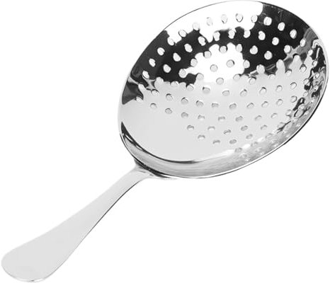 WUYXTO Espumadera Colador de cócteles de Acero Inoxidable, colador Julep, Cuchara ranurada, Cuchara Espumadera multifunción, Cuchara coladora for cócteles para Espumar(Silver)