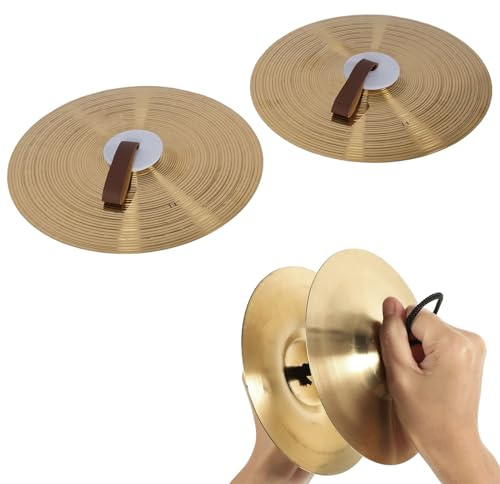 Platillos de Batería, con Correas para los Dedos, Platillos 14 Pulgadas de Aleación for Estudiantes Principiantes y Bandas