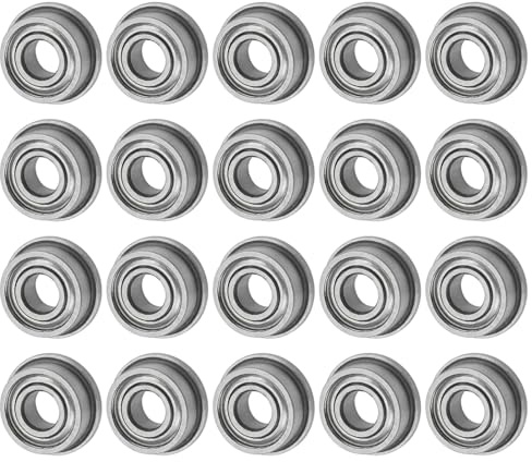 M METERXITY 20Pz Cuscinetti A Sfere Con Flangia F683ZZ 3mm x 7mm x 3mm | Doppio Scudo Metallico Z1, Acciaio Cromato GCr15, Per Carriole/Stampanti/Fax, Cuscinetti Con Flangia