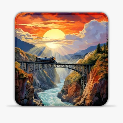 Tapis Souris Jeu Train Navette (25X25) CM 9.84(in) Tapis Souris Jeu Tissu Micro-tissé Anti-Transpiration Bords Cousus Tapis Souris Compatible avec Les Souris Laser et optiques