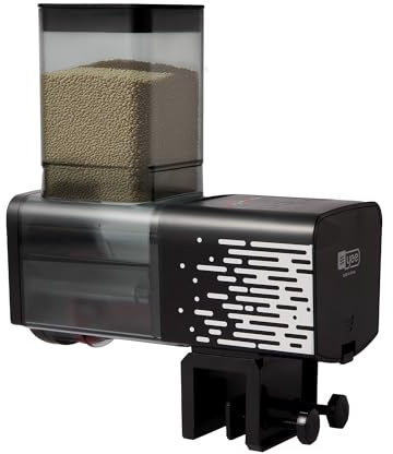 AWUAWU Fish Feeder Automatic Dispenser for Indoor Aquarium, Screw Push Design, 17oz Large Capacity