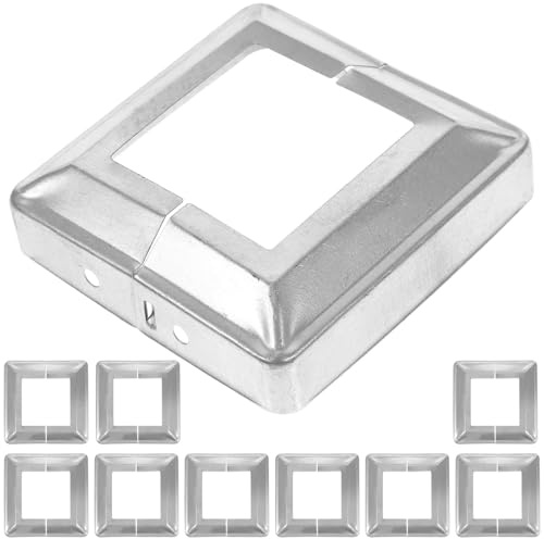 DECOMELODY 10 Pezzi Cappucci per Pali di Recinzione in Ferro Robusto 50X50 MM Copertura Divisibile per Pali Esterni Tappi Decorativi per Ringhiere e Corrimano Installazione Semplice per