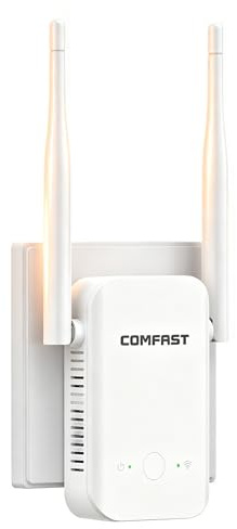 COMFAST WLAN-Verstärker WLAN Repeater 300 Mbit/s Einzelfrequenz mit 2 Antennen, WPS Funktion & Signalanzeige, kompakt tragbar, Gute Wärmeabfuhr, ideal für Heim- und Büronutzung