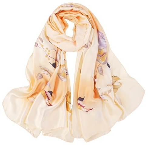 DAMILY Dünner Sommer Schal Damen Satin tuch Krawattenschal leichter Schals Halstuch Elegantes Geschenk für die Frau