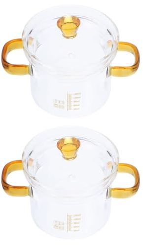 Gadpiparty Marmite en Verre Transparente 150 Ml Lot de 2 Cocottes Résistantes la Chaleur pour Cuisson d'Œufs et Soupe sur Cuisinière