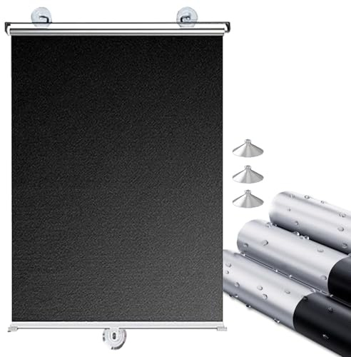Genérico Persiana Enrollable con Ventosa Negro 45x90 70x150cm Estor Enrollable para Ventanas Temporales Cortina Opaca Enrollable Privacidad Protección Solar Parasol Temporal para Coche Baño(50x140cm)