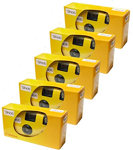 TopShot Lot de 5 appareils Photo jetables pour 27 Photos avec Flash