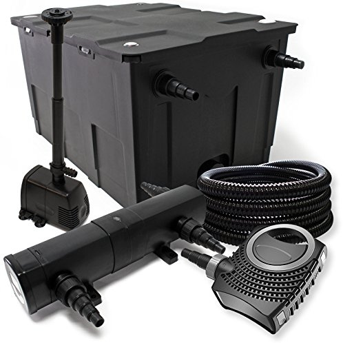 Filter Set ausfilter 60000l, SuperEco Pumpe, Schlauch, 24W Klärer, Springbrunnenpumpe und Skimmer