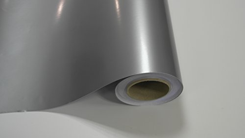 (6,22/m2) Könighaus Silber Glanz Autofolie 200 x 152 cm mit Luftkanälen + Gratis Rakel inkl. Anleitung
