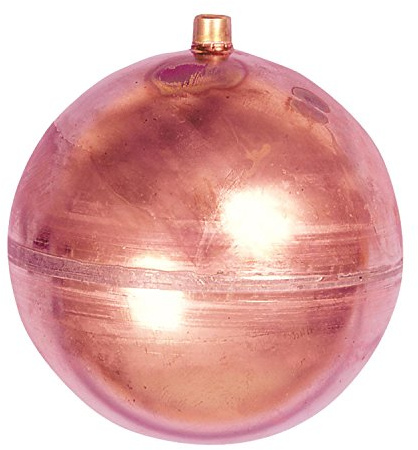 Watts FLT-C Series 6 Heavy Duty Copper Float for Float Valves in Control Assembly, 5/16-18 Female Thread Connection, Overlapping Joints, Max Working Temperature 200° F