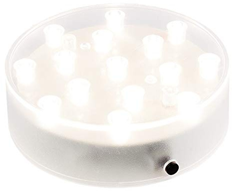 LED de Bombilla Zócalo, Light Base, redondo, 10 cm de diámetro, 3,2 cm Alto, 15 ledes, Blanco cálido