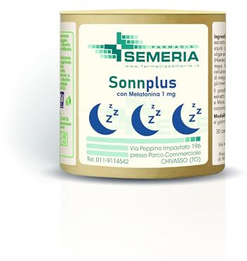 Sonn Plus Melatonina con Valeriana, Escolzia e Passiflora 40 cps Sonno fisiologico Integratore Farmacia Semeria