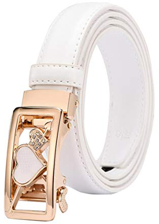 Bongles Frauen Gurtratsche Echtes Leder Gürtel Für Damen Jeans Mit Herz-Gold Automatische Schnalle Gürtel Mit Justierbarem