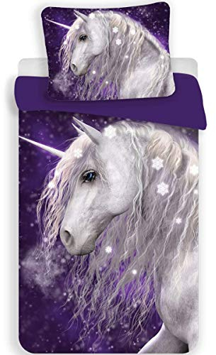 Babybettwäsche von Licorne aus Baumwolle mit Bettbezug in Größe 140 x 200 cm.