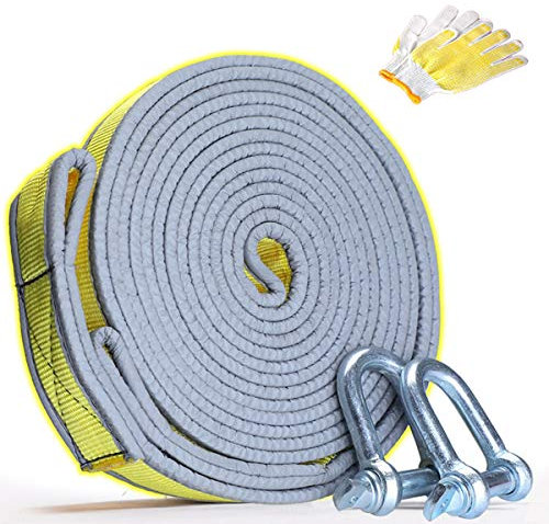 PKW PLUS Auto-Abschleppseile, Mit 2 Sicherheitshaken Und -Handschuhen, Hochfestem Auto-Abschleppseil, Hochdichtem Nylon-Abschleppseil, 3-Lagig Verdickt (Size : 6m/10t)