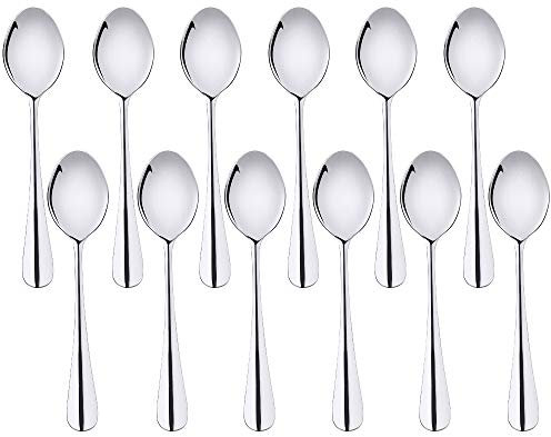 Snamonkia Teelöffel, Edelstahl, 13 cm, 12 Stück, kleine Löffel für Dessert Demitasse Kaffee