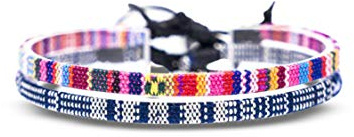 2x Bracelet de Cheville Boho - Set pour Hommes et Femmes - Style hippie surfeur - accessoires de plage et de festival - fabriqués à la main - 100% coton écologique, imperméable et ajustable