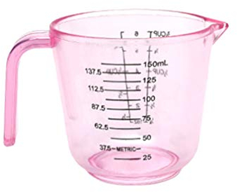 dragonaur-home decor 150/300/600ml Manico Impilabile Plastica Misurini Acqua Latte Uovo Scala Misurino con Beccuccio Rosa 150ml