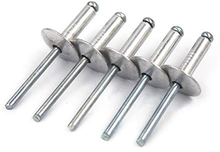 60pcs Large Flange Blind Rivets, Aluminum,Flange Diameter 5/8 (16 mm),Pop Rivets Assortment Kit Blind Rivet,3/16 x 5/8,Grip Range(8-12mm)