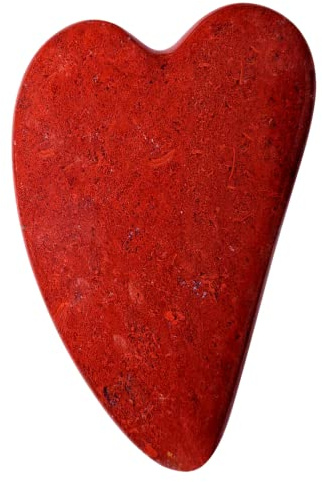EUSICE - Gua Sha Roter Jaspis Naturstein, Augen- und Gesichtsmassage, Entspannung für Körper & Geist, Werkzeug für Altersverhinderung-Gesichtsbehandlungen, 100% Handgefertigt aus rohem Stein