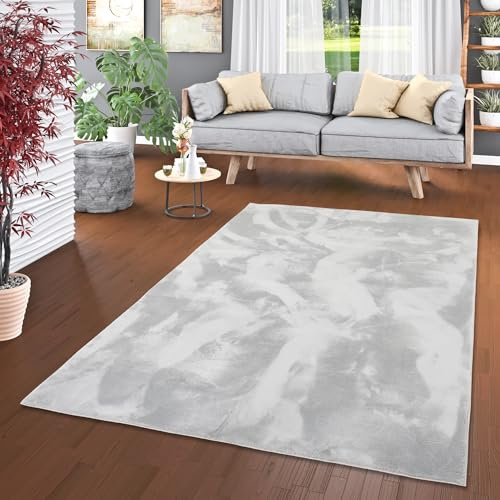 Pergamon Pearl - Tapis de Luxe en Fourrure synthétique Super Douce - Gris - 5 Tailles