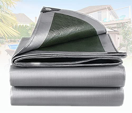 GZGLZDQ 0.32mm wasserdichte Abdeckplane Regenfestes Tuch Universal Grün/Grau Tarp Sheet Für Outdoor Camping Auto Schutz Für Sonnenschirm Und Regen (Farbe : Gray-Green, Größe : 2mx4m)