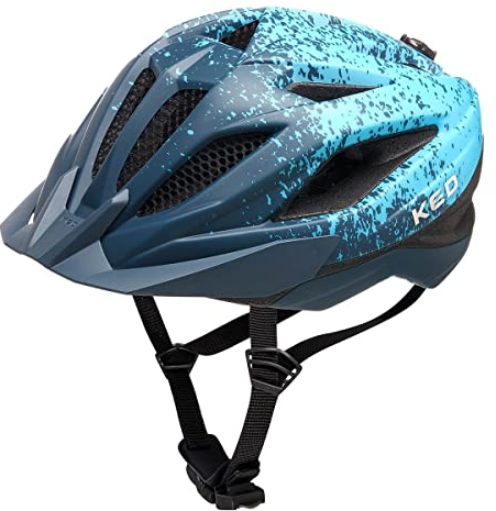 Street Jr Pro Kinder- und Jugend-Fahrradhelm mit LED Rücklicht, 300g, Made in Germany, Maxshell-Technologie, K-FIT Anpassung, Deep Blue Cyan matt, 53-58 (M)