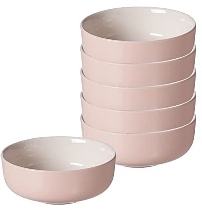 Ritzenhoff & Breker Müslischalen Jasper, Rosé, 6er Set, ø 14 cm, 500 ml, Steinzeug, Schalen mit Soft-Touch-Haptik & farbiger Matt-Glasur