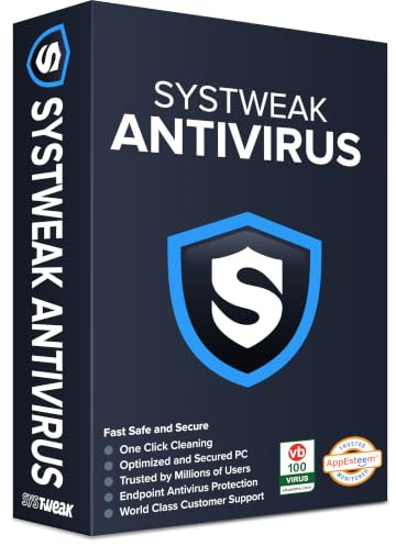Systweak T9 Antivirus - Logiciel pour Windows - 1 PC, 1 an | Protection en temps réel | Protection contre les exploits et les logiciels malveillants | (Voucher par la poste - Pas de CD)