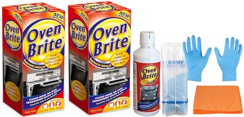 2 Packs of Oven Cleaner Heavy Duty Oven Cleaning Kit – 2X 500 ml Bottle – Bags for Racks and Gloves Included - Complete Cleaning Kit - with Ultra Absorbent Cleaning Cloth