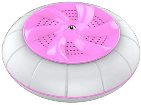 Lavadora ultrasónica de turbina de 6 W, mini bañera, lavadora de ropa personal, para apartamentos, dormitorios, viaje de negocios, alimentado por USB, cian (rosa)
