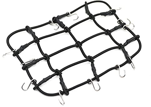 KEEDA RC Model Car Luggage Net, 130x100mm Rooftop Cargo net with Hooks for 1/12 RC Crawler Car MN D90 D99 MN99S Accessories (Black)