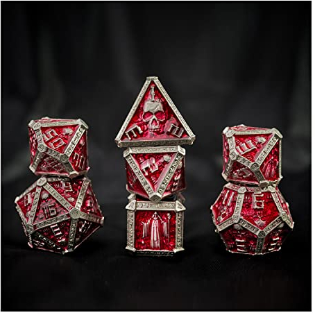 DND Metall-Würfel-Set, 7-teilig, polyedrisches D&D-Würfel-Set, Dragon d n d Dice Dungeons and Dragons d&d Würfel für Rollenspiele